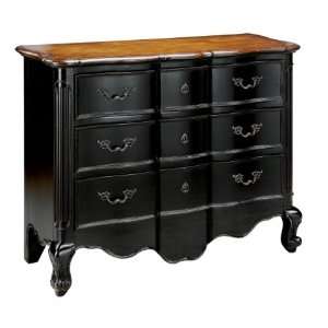  Chest of 3 Drawers Black/Wood Furniture & Decor