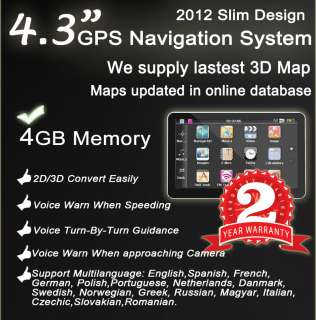   Newest 2010.11 Map 4.3 MTK CE 5.0 Thin Car GPS Navigation 2GB  