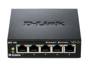    D Link DGS 105 5 Port Gigabit Switch 10/100/1000Mbps 5 x 
