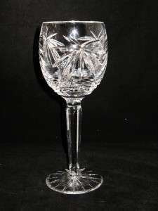   of Heavy Crystal Wine Goblet or Glass, 7 5/8 Tall, Palm Tree, Signed