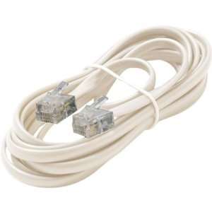  New 7 Foot White 6 Conductor Telephone Line Cord Premium 