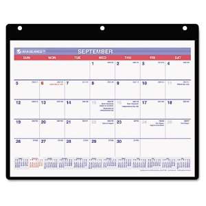 GLANCE   Academic Monthly Desk Pad/Wall/Ring Binder Calendar, 3 Hole 