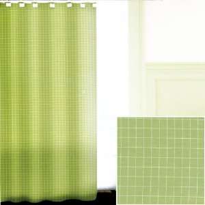   Shower Curtain Panel Tattersall Spring Green 72 x 72