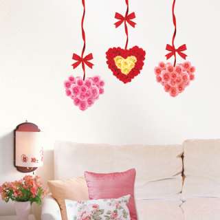 Rose Flower Heart Design Wall Stickers Decal Home Decor  