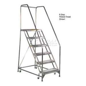  6 Step Aluminum Rolling Ladder, 16W Ribbed Step, 30 