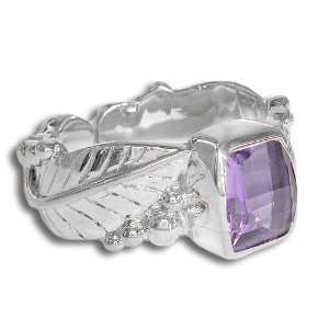  Sterling Silver Amethyst Ring by Sajen, Size 6 Jewelry