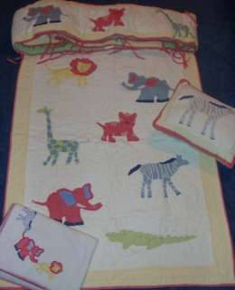   Kids Jungle Safari Animal Crib Bumper/Quilt/Blanket Bedding Set  
