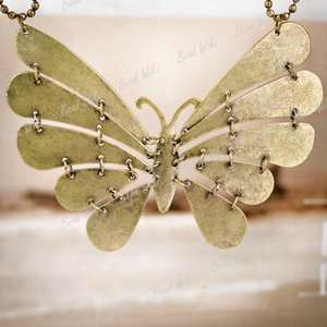   Bronze Vintage Brass Animal Butterfly Links Charm Pendant TS7462