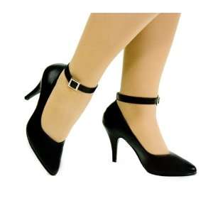   Black Pat Womens Pointy Toe Ankle Strap Rockabilly Party Heels Size 7