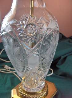 Vintage American Brilliant Crystal Table Lamp Brass  