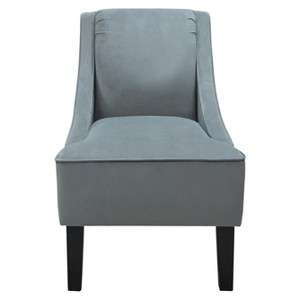   Mobile Site   Swoop Upholstered Slipper Accent Chair Velvet Smoke