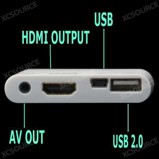 For iPad 2 Camera Connection Kit Adapter USB SD TF Card Reader HDMI 