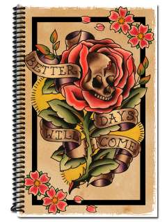 Tattoo Flash Appointment Book Traditional Skull Rose  