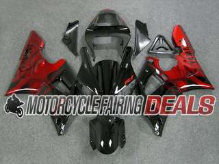 ABS Plastic Yamaha R1 2000 2001 Fairings Body RED BLK T  