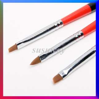 3x Acrylic Nail Art Brush Pen Drawing Painting Tool  