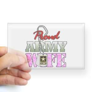  Sticker Clear (Rectangle) Proud Army Wife 