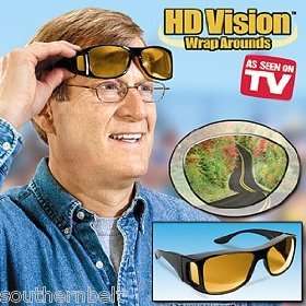 HD Vision Wraparounds Sunglasses UV400 Amber As Seen TV  
