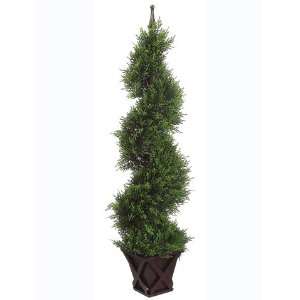    3 Potted Artificial Spiral Cedar Topiary Tree