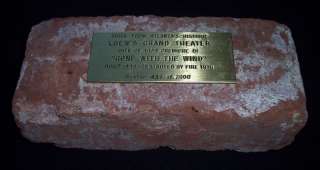brick from Atlantas historic Loews Grand Theater Gone With The Wind 