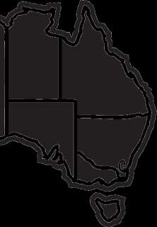 Australia Map with States Decal Sticker in Black TRAVEL  