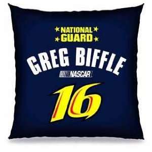  NASCAR Racing Greg Biffle 18X18 Toss Pillow   Auto Racing Fan 