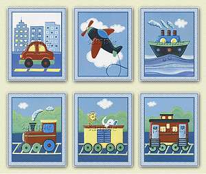   Nursery Wall Art/Transportation/Baby Decor/Car, boat,train, airplane