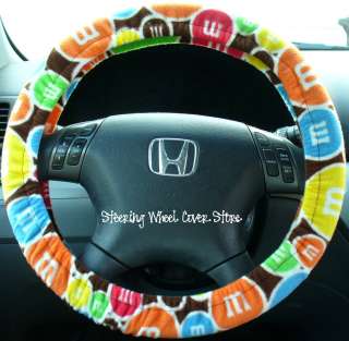Car Steering Wheel Cover Soft M&M Candy Print NEW  
