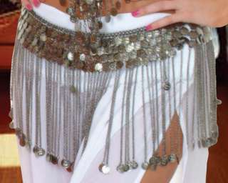 Silver Gold coin fringe belly Chain Belt skirt dancer  