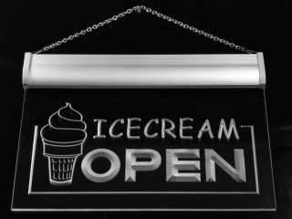 m079 b Ice cream Shop OPEN Neon Light Sign  