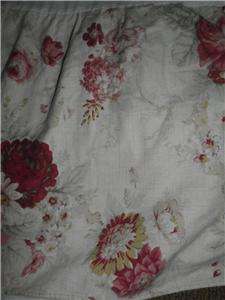 WAVERLY GARDEN ROON~CREAM~PINK ROSES~FULL/DOUBLE SIZE~BEDSKIRT  