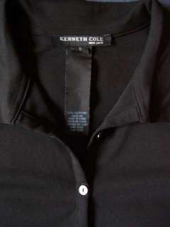 KENNETH COLE Black Stretch Chic Shirtdress Dress S  