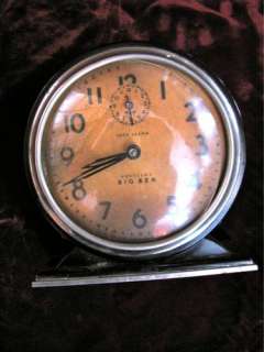 Vintage Big Ben Art Deco Loud Alarm Clock   WORKS Patent #85916  