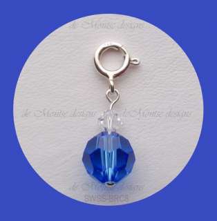 Birthstone CHARM Sterling SWAROVSKI SEPTEMBER Sapphire  