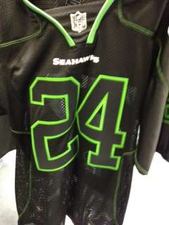 Seahawks Jersey BLACK/LIME GREEN   SUPER RARE   Lynch   Williams 