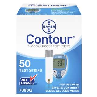Bayer Contour Blood Glucose Test Strips   50 test strips exp. 8/13 