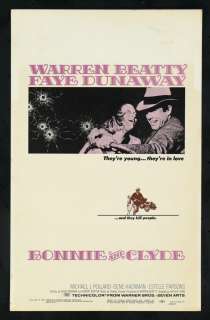 BONNIE AND CLYDE * ORIG WC MOVIE POSTER 1967  