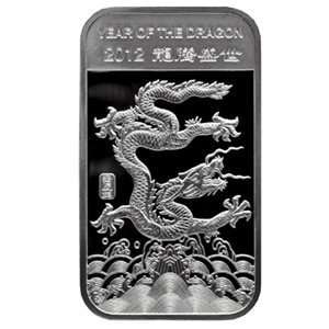    1 oz Year of the Dragon Silver Bar .999 Fine 