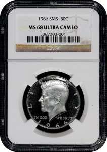 1966 KENNEDY NGC SMS 68 ULTRA CAMEO   HIGHEST GRADE  