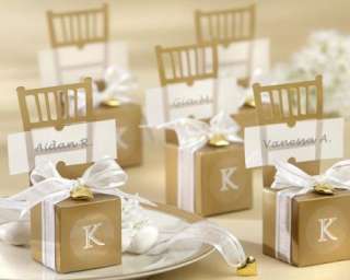     Miniature Gold Chair Favor Box Place Card Holder   Wedding Favors