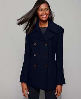 Calvin Klein Coat, Long Sleeve Pea Coat
