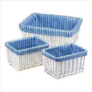  3 Pc Set of Woven Willow Storage Baskets