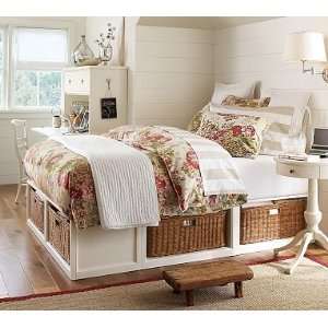  Pottery Barn Stratton Bed with Baskets Bed & Dresser Set 