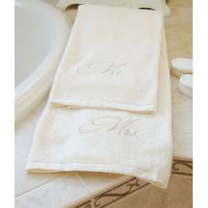    WG650   Mr&Mrs Beach / Bath Towel Set Ivory