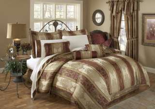 11 Piece Full Pienza Jacquard Bed in a Bag Burgundy  