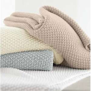  Donna Karan Essentials Knit Throw Blanket White