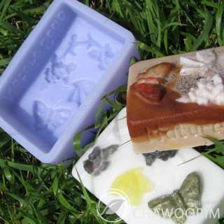 Butterfly in a flower 2.8oz Silicone Soap/Candle Molds  