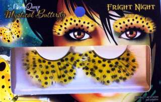 Mystical Butterfly Feather Lashes Vibrant Yellow with Black Leopard 