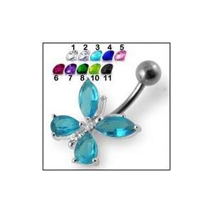 Cute Jeweled Butterfly Belly Ring Body Jewelry Jewelry
