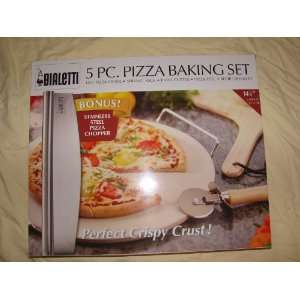 Bialetti 5 Piece Pizza Baking Set with BONUS Stainless Steel Pizza 