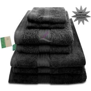  Towel Egyptian Black Plain Bath